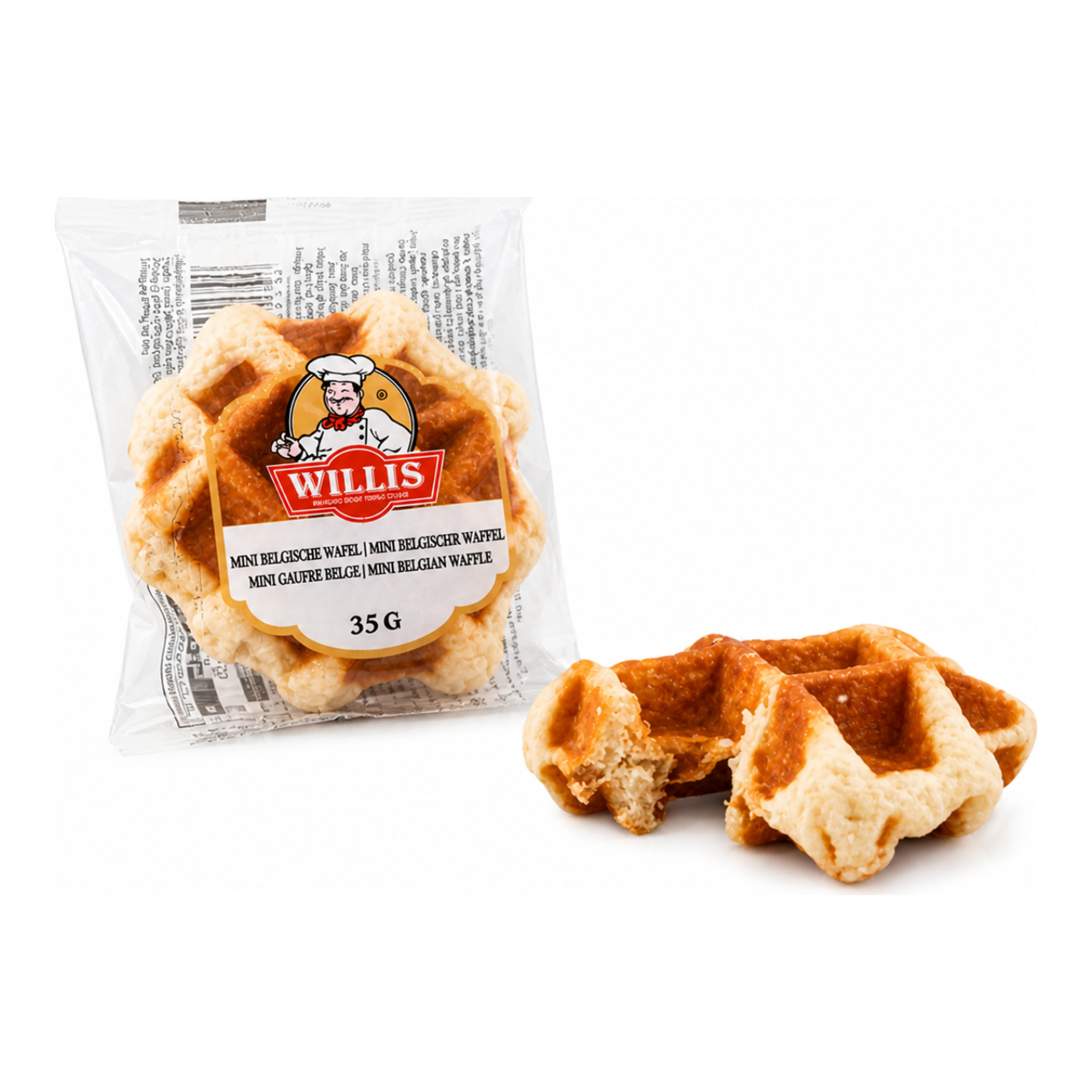 Willis Mini Belga Waffel 35 g - Puha karamellizált mini gofri import termékfotó Candyland Tata