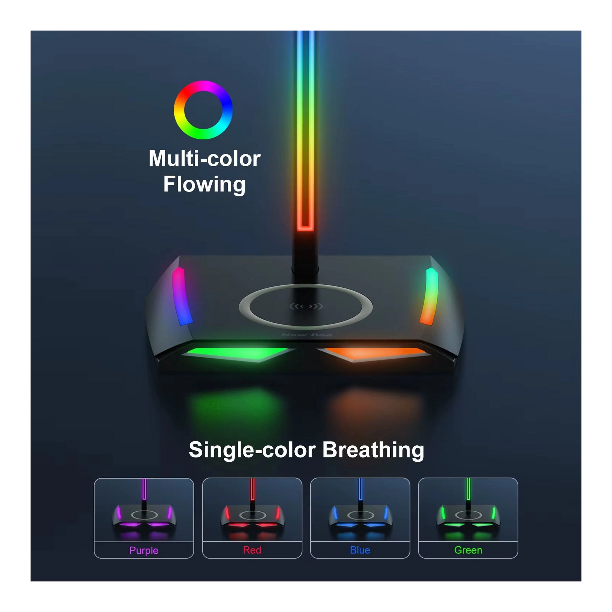 Z12 RGB fejhallgató-állvány fénydokkolóval import termékfotó Candyland Tata - 3. kép