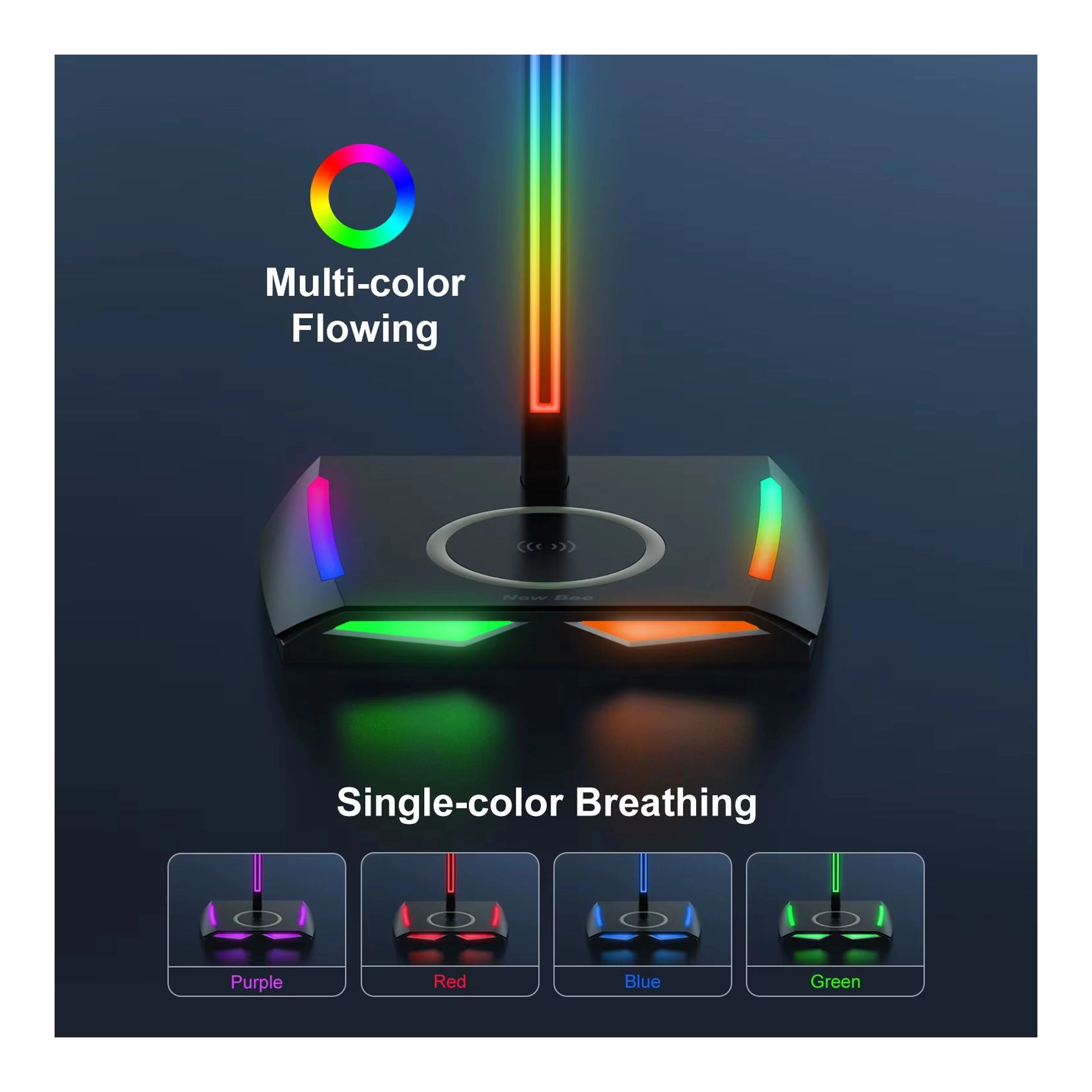 Z12 RGB fejhallgató-állvány fénydokkolóval import termékfotó Candyland Tata - 3. kép