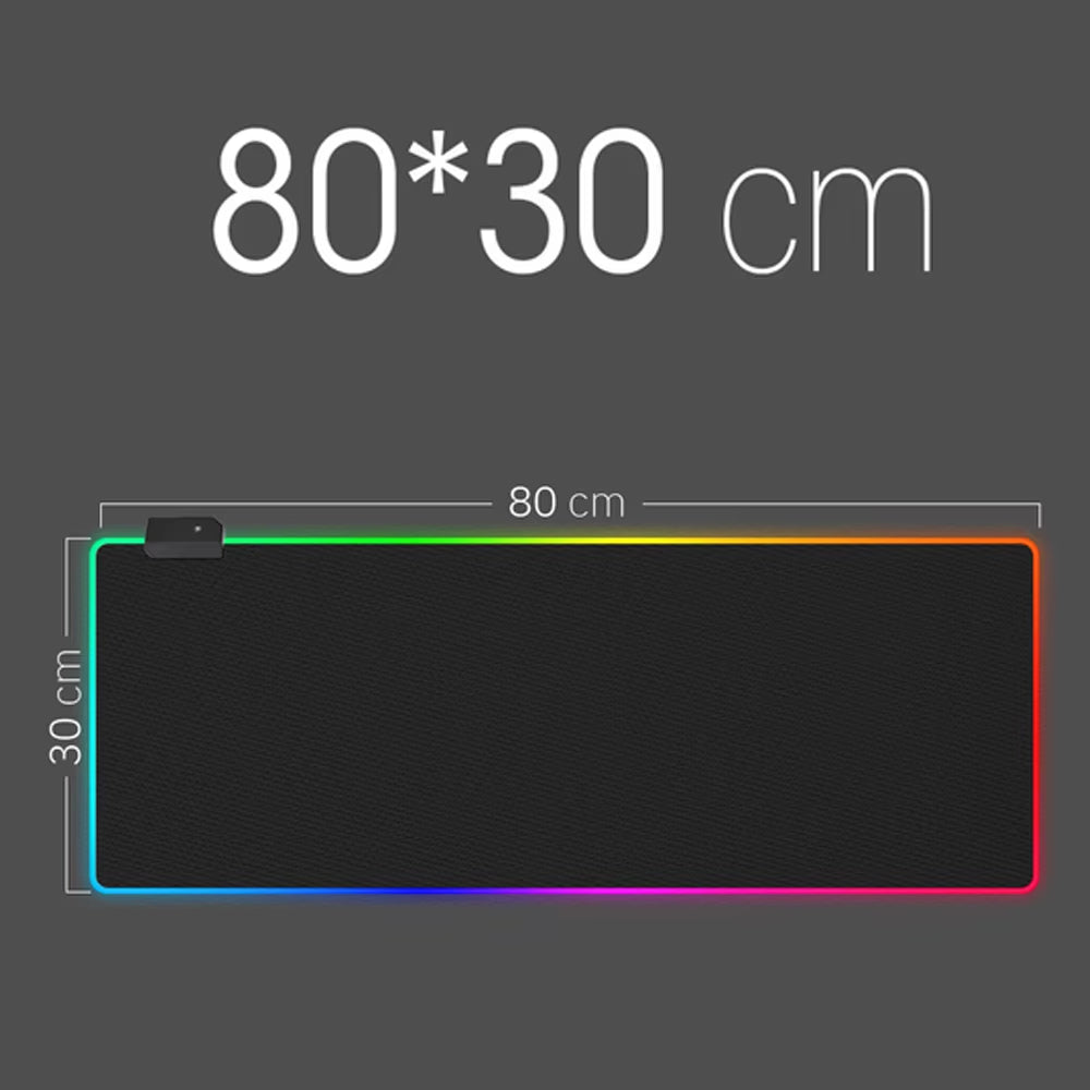 RGB Gaming Mouse Pad LED Light Keyboard Cover Desk Mat Colorful Mouse Pad Waterproof Multi-Size PC Computer Carpet with Backlit