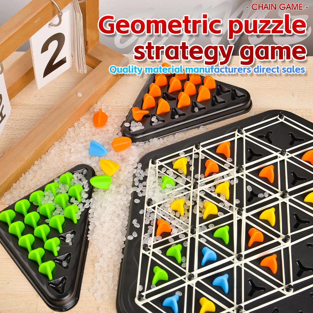 Triangle Link Chess Tabletop Puzzle Game Family Parent-Child Interactive Game Logical Thinking Training Educational Toy