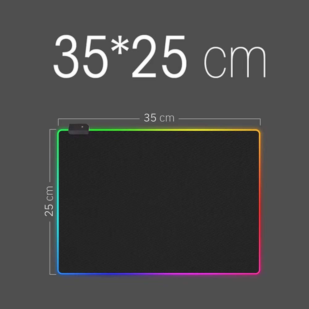 RGB Gaming Mouse Pad LED Light Keyboard Cover Desk Mat Colorful Mouse Pad Waterproof Multi-Size PC Computer Carpet with Backlit