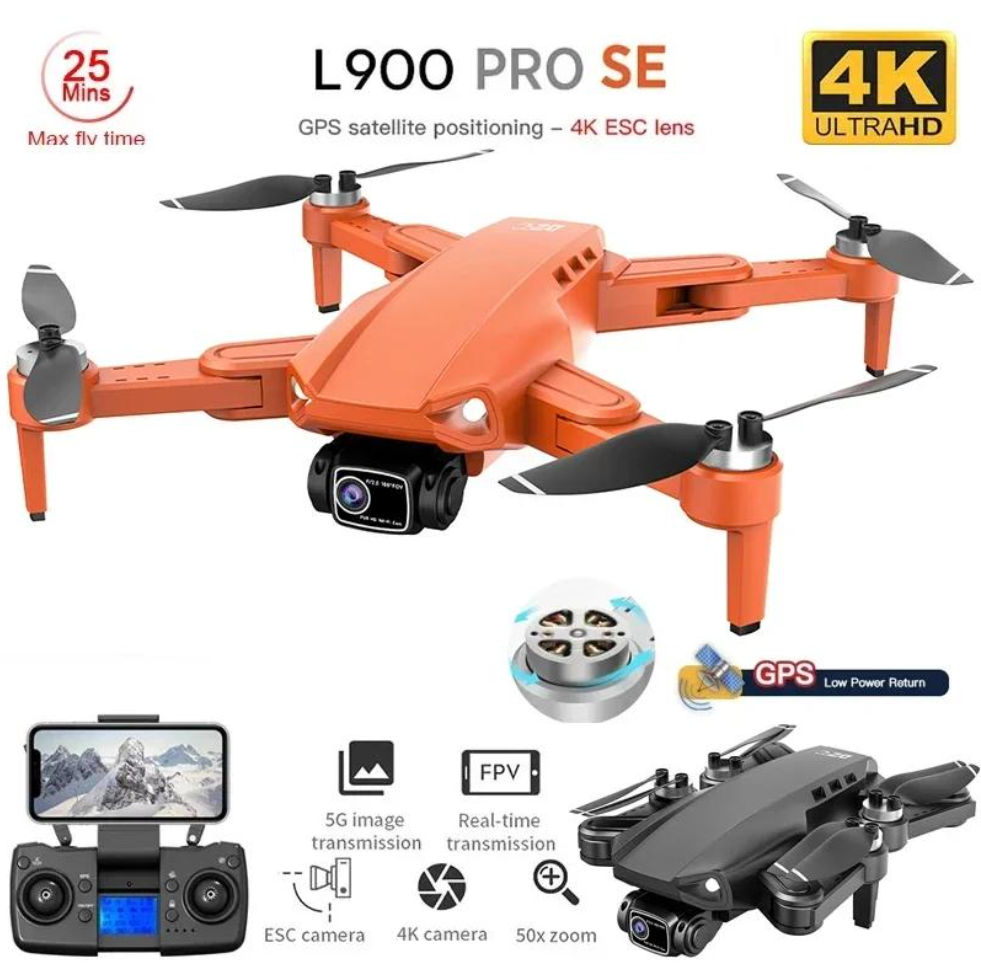 L900 Pro SE MAX GPS drón 4K kamerával – professzionális mini quadcopter, WiFi, FPV, 360° akadályelkerülés, brushless motor